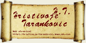 Hristivoje Taranković vizit kartica